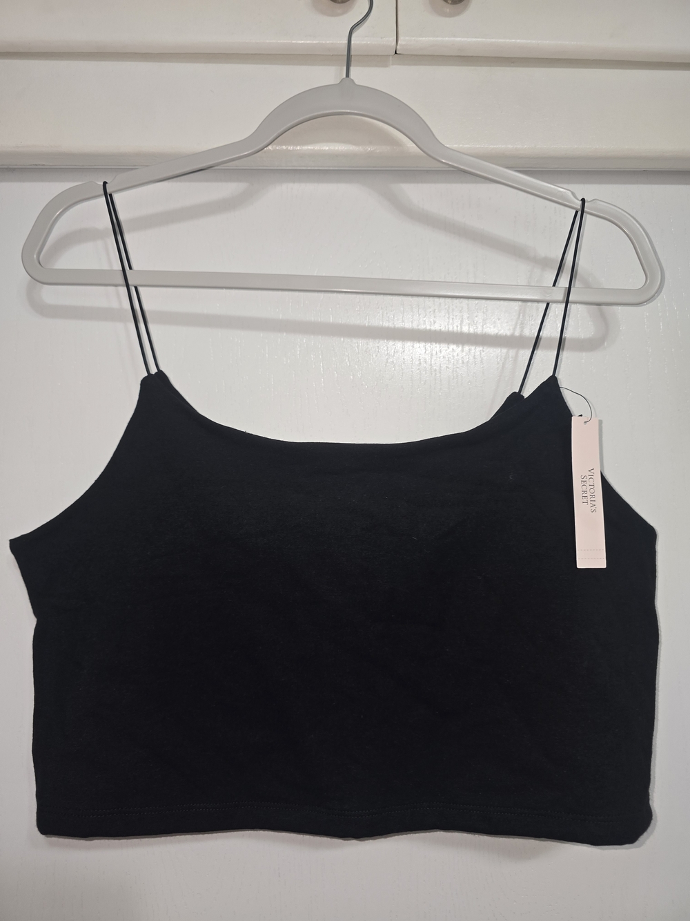 NWT Victoria's Secret ANGEL ESSENTIALS Cotton Black Tank Top